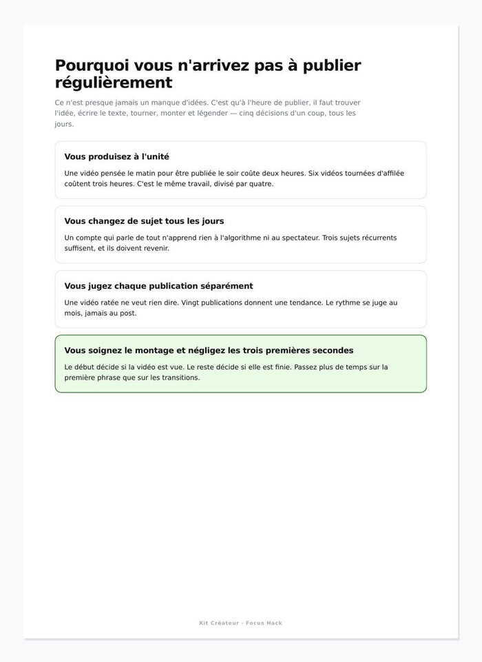 Page du KIT CRÉATEUR